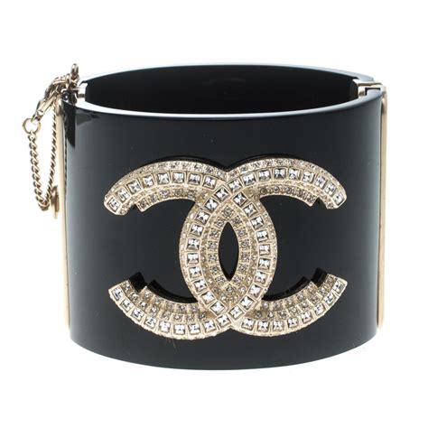 chanel cuff bracelet resin ivory black|chanel cuff bracelets.